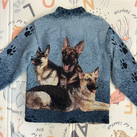 Sugar Street Weavers Vintage German Shepard Coat Oversized Small - Picture 9 of 9